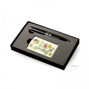 자개USB카드메모리(8G)+자개볼펜-흰나비 리뷰 이미지