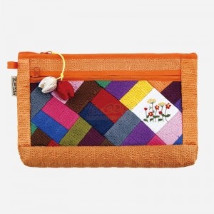 누비 조각보파우치-주황