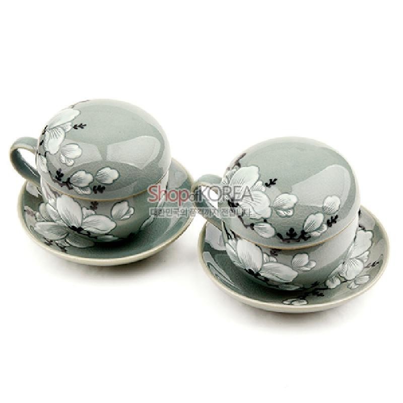 청자목련 2인다기세트