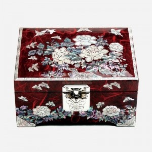 목단꽃 한지나전칠기 보석함-적색 리뷰 이미지