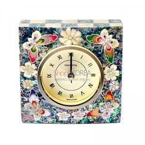 나전탁상시계-꽃나비2 리뷰 이미지