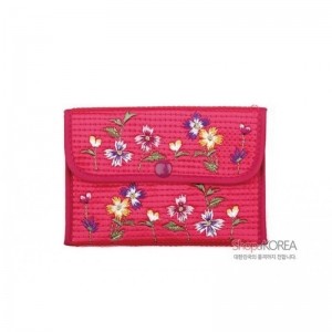 누비 똑딱이 동전지갑-분홍
