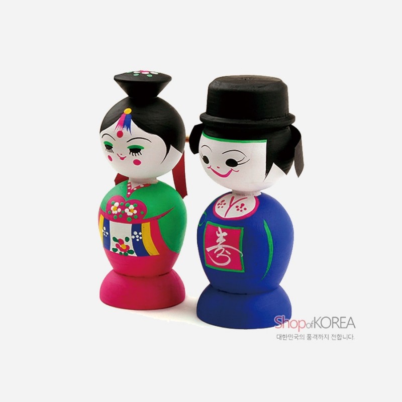 목각혼례인형(대)-신랑신부