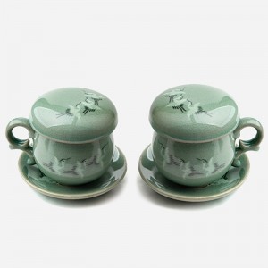 청자 세마리 학-2인다기세트 리뷰 이미지