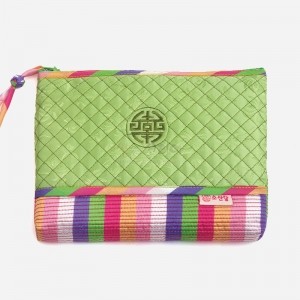 [소산당]누비수 색동파우치-[연두색]