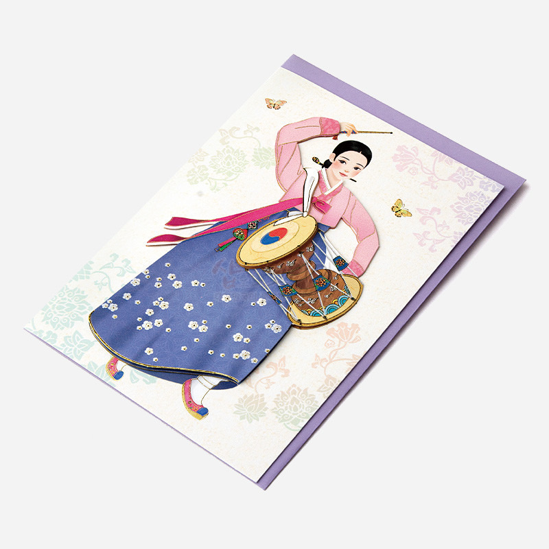 전통 한복카드-장구춤