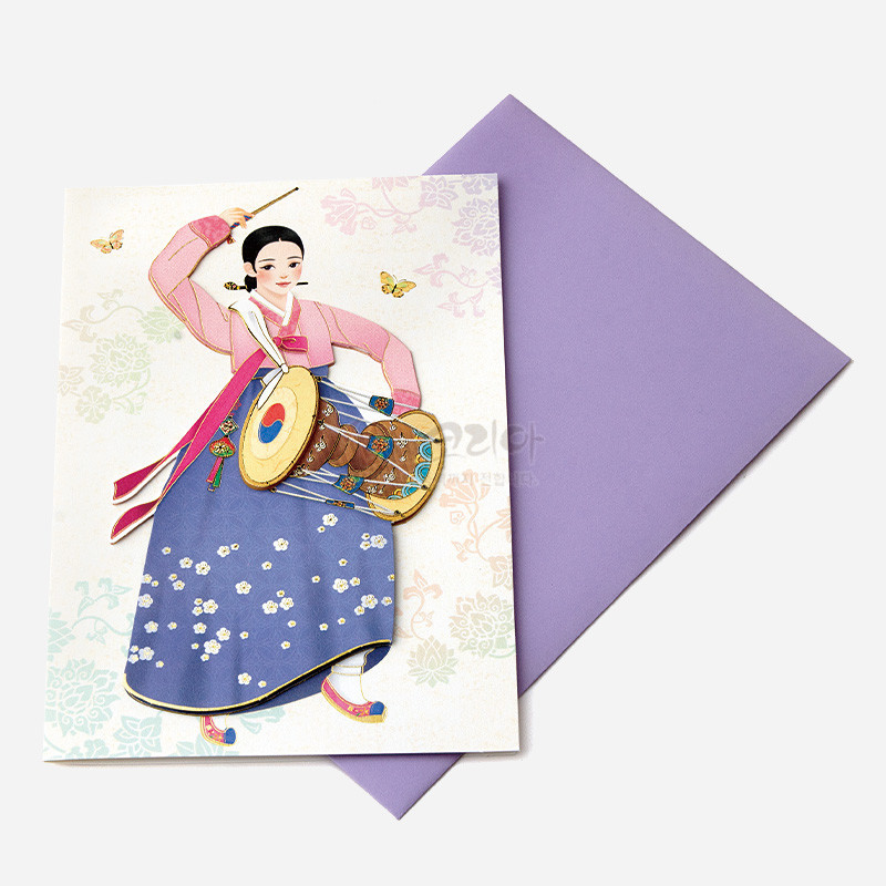 전통 한복카드-장구춤