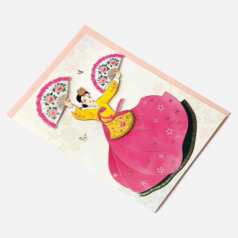 전통 한복카드-부채춤