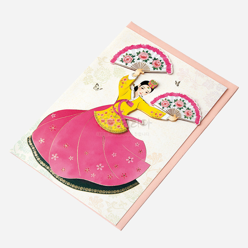 전통 한복카드-부채춤