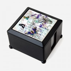 민화 자개메모지함-난초문