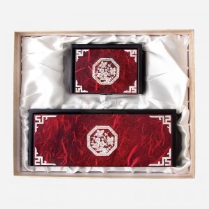 한지자동함세트-적매화(필함,명함함)