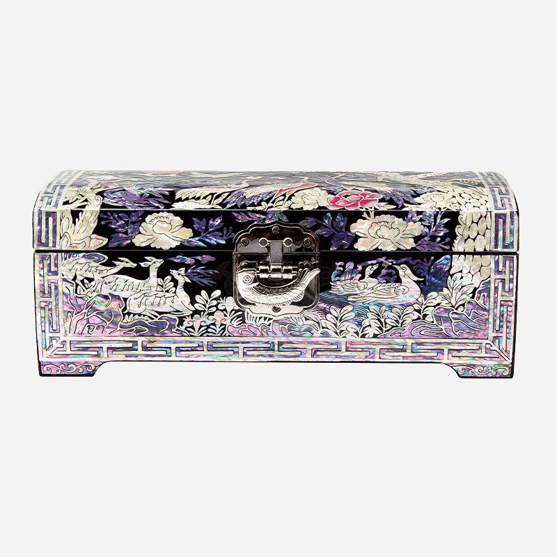 나전칠기 자개굴림보석함-송학 나전칠기 자개굴림보석함-송학