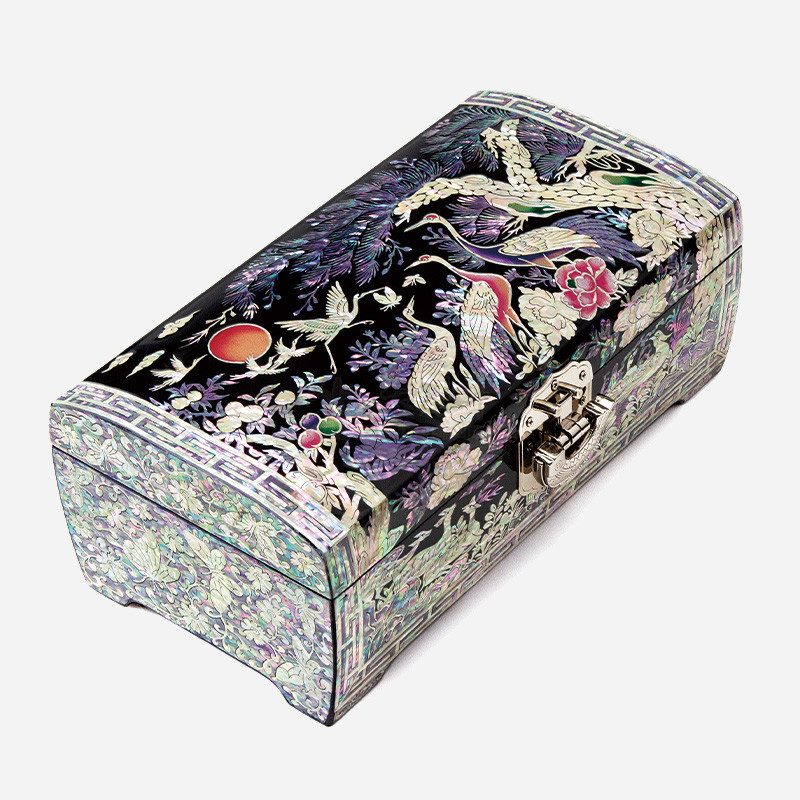 나전칠기 자개굴림보석함-송학 나전칠기 자개굴림보석함-송학