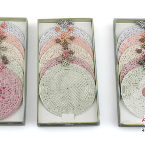 #한국기념품 누비 컵받침 외국인친구 홈스테이 선물 리뷰 이미지