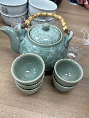 청자 주전자세트-백목단 리뷰 이미지