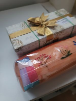 꽃자수 모시 필통-연두 리뷰 이미지