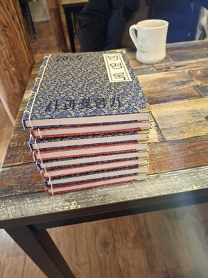 비단으로 만든 전통 오침노트-적색 리뷰 이미지