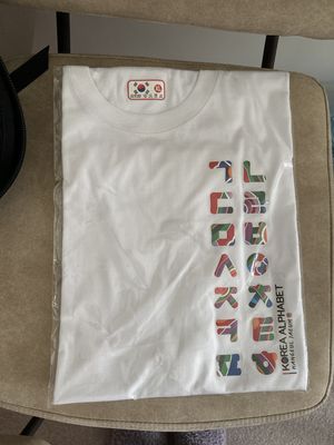 3D 친환경 입체발포 티셔츠 - 한글자음 세로(흰색) 리뷰 이미지