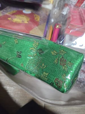 전통무늬 단색 누비 필통-녹색 리뷰 이미지