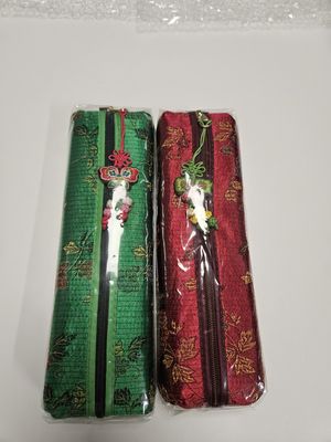 전통무늬 단색 누비 필통-적갈색 리뷰 이미지