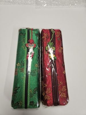 전통무늬 단색 누비 필통-녹색 리뷰 이미지