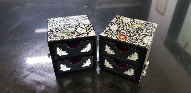 자개쌍합小-당초나비[흑] 리뷰 이미지