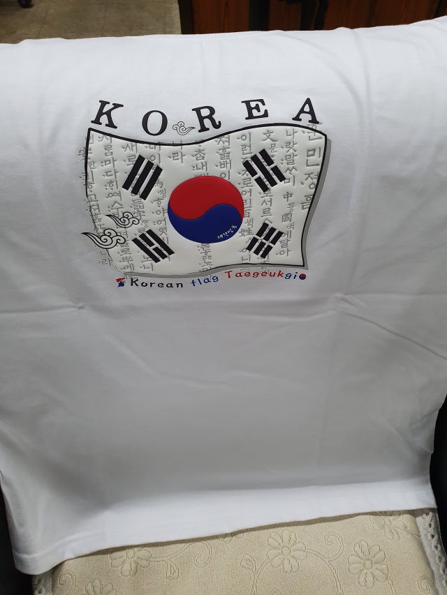 3D 친환경 입체발포 티셔츠 - 태극기 리뷰 이미지