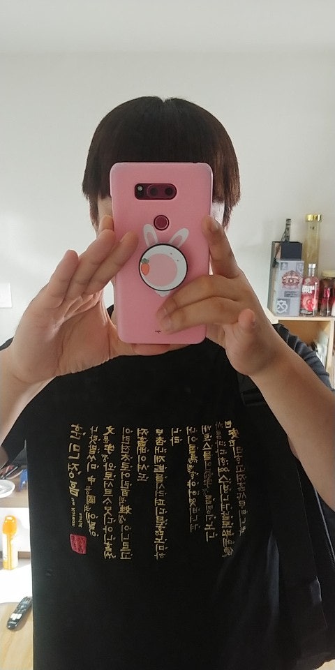 3D 친환경 입체발포 티셔츠 - 훈민정음(흑색) 리뷰 이미지