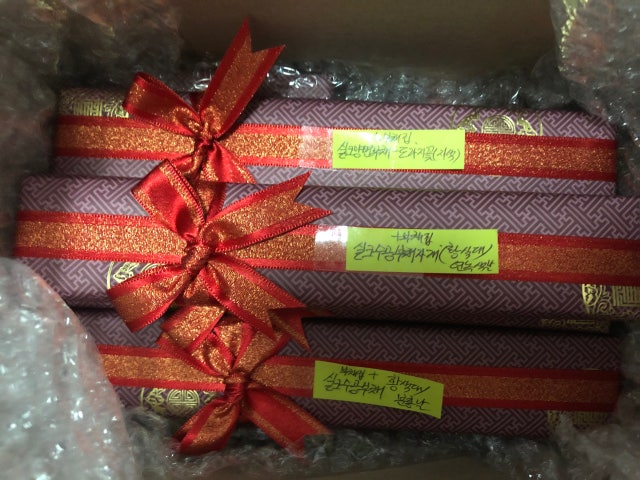 실크수공부채자개[황색대/연녹색날] 리뷰 이미지