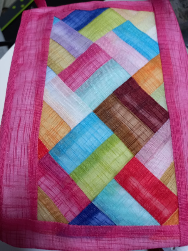 모시 파우치-조각보[분홍] 리뷰 이미지