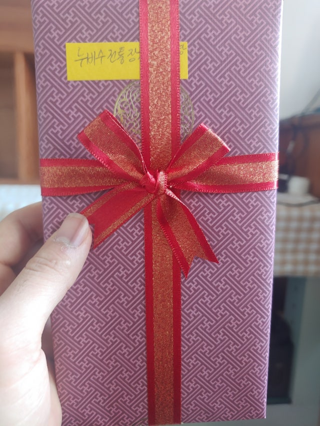 [소산당]누비수 전통무늬 장지갑- 연분홍 리뷰 이미지