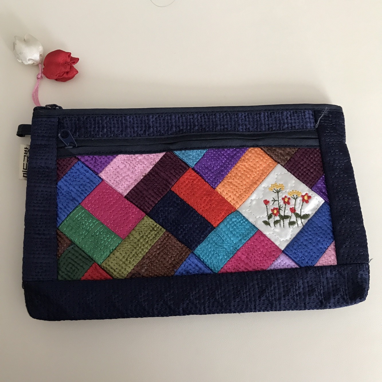 누비 조각보파우치-남색 리뷰 이미지