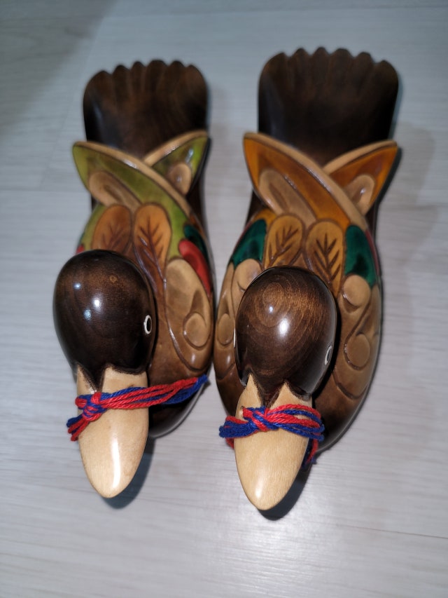 목각장식-부부원앙(겹친날개) 리뷰 이미지