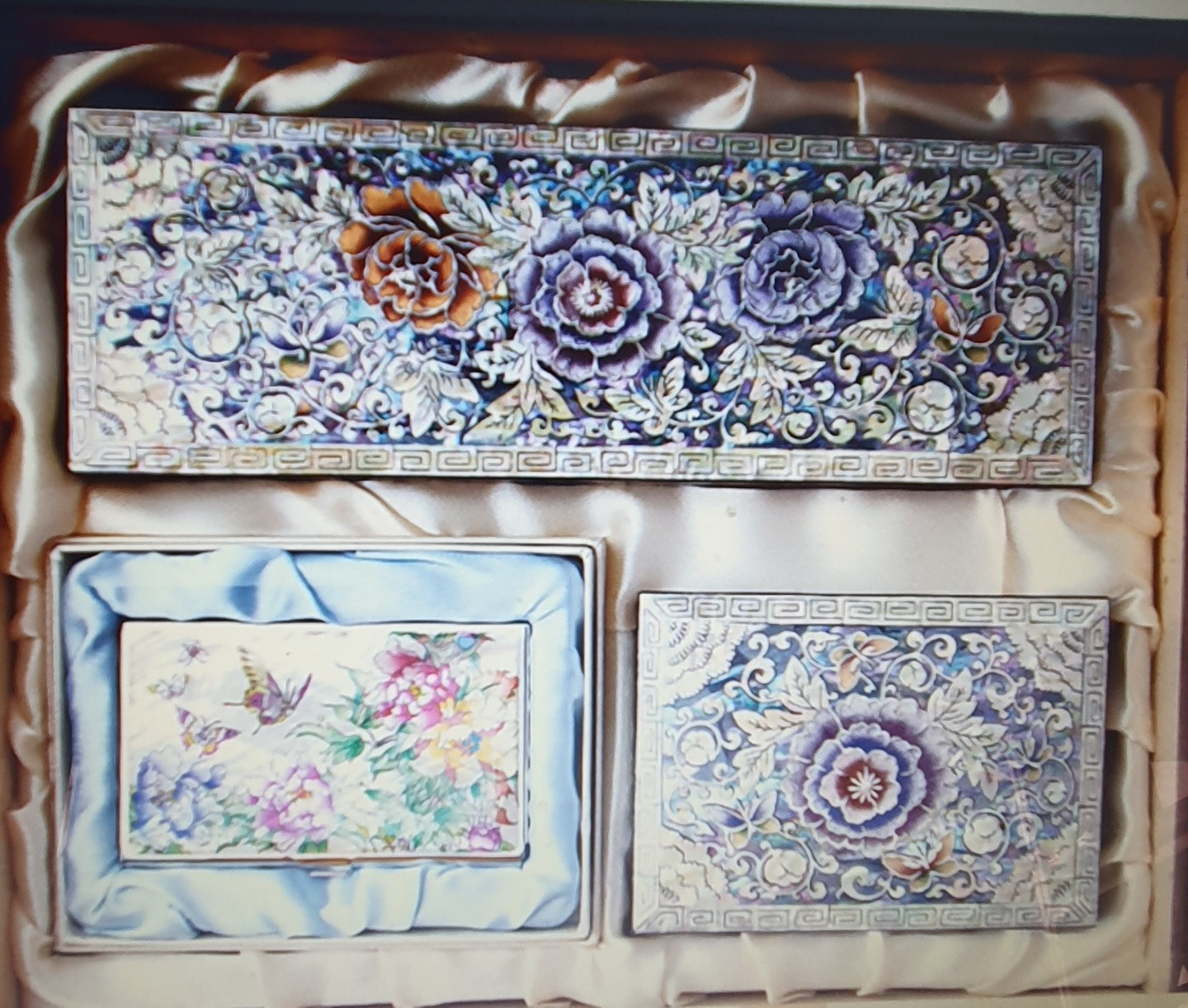 자개필함세트-나전으로 핀 모란(필함,명함함,명함케이스) 리뷰 이미지