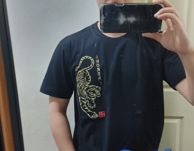 3D 친환경 입체발포 티셔츠 - 호랑이 리뷰 이미지