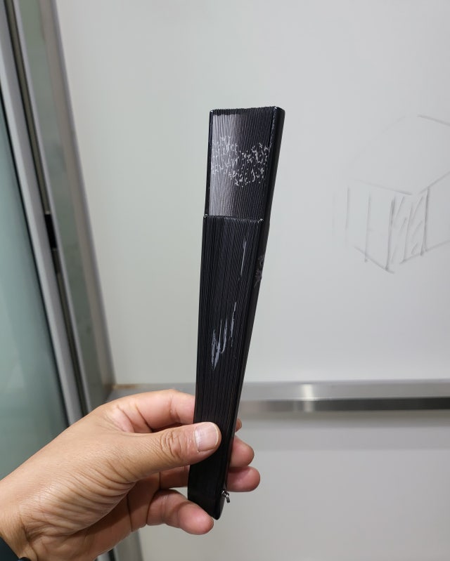실크문양수공부채-흑색날 리뷰 이미지
