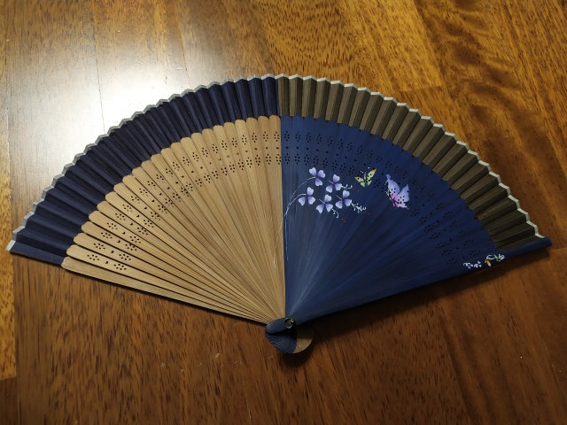 실크양면부채-꽃나비 리뷰 이미지