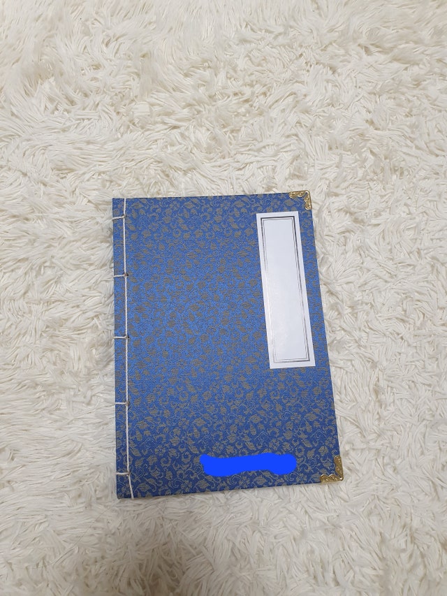 비단으로 만든 전통 오침노트-청색 리뷰 이미지