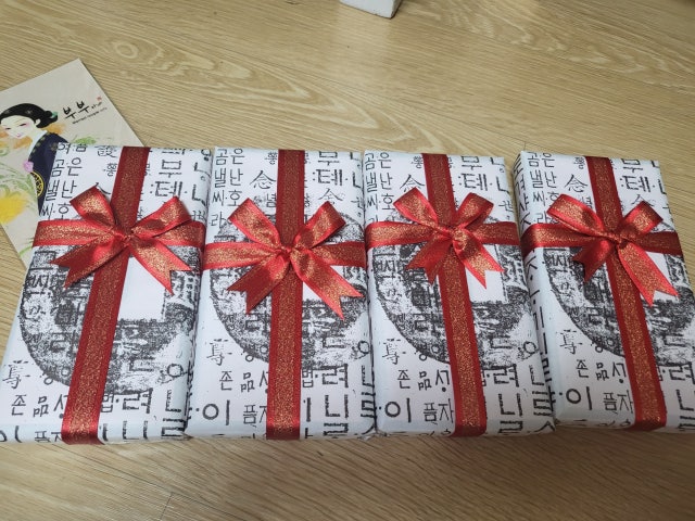 자수 주머니 거울-하늘색 리뷰 이미지