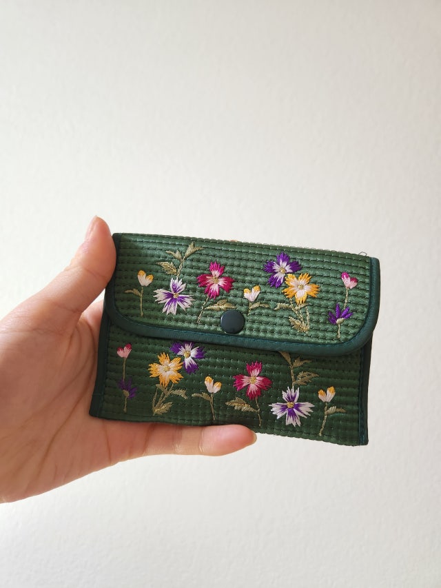 누비 똑딱이 동전지갑-녹색 리뷰 이미지