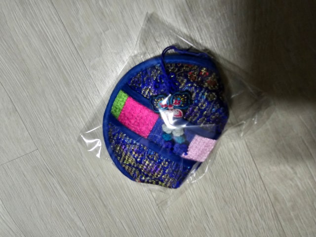 누비색동띠 동전지갑-감색 리뷰 이미지