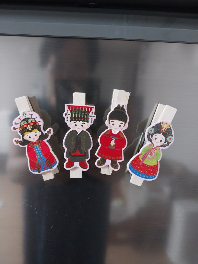 민속 메모자석집게 4P-왕과왕비 리뷰 이미지