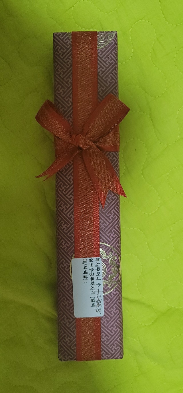 실크수공부채자개 [갈색대/적색날] 리뷰 이미지