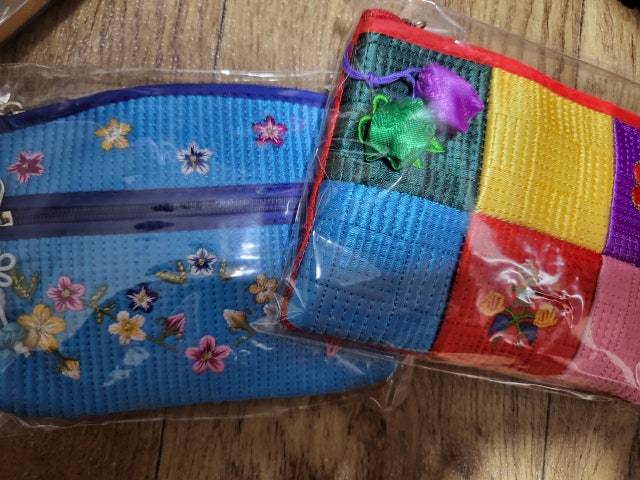 누비색동띠 동전지갑-자색 리뷰 이미지