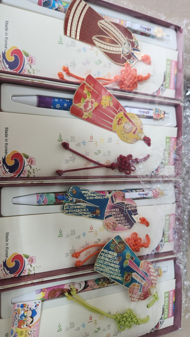 한국문화4종 책갈피+볼펜세트 리뷰 이미지