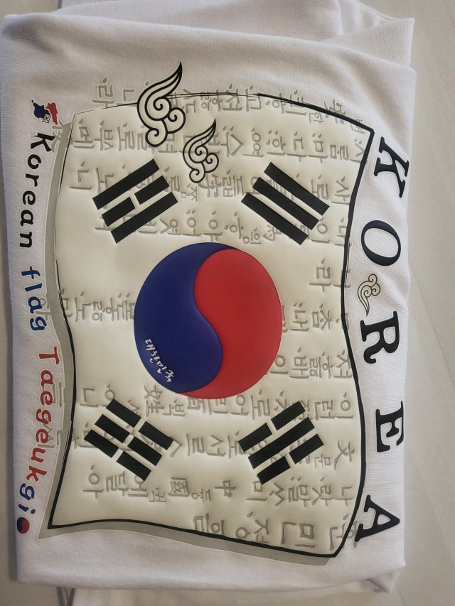 3D 친환경 입체발포 티셔츠 - 태극기 리뷰 이미지