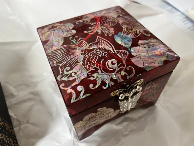 작은 한지 정보석함-물고기꽃(적색) 리뷰 이미지