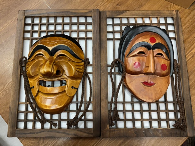 하회탈 문창살 액자 세트 리뷰 이미지