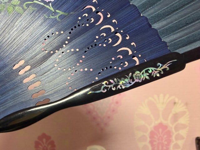 실크수공부채-목단[감색] 리뷰 이미지