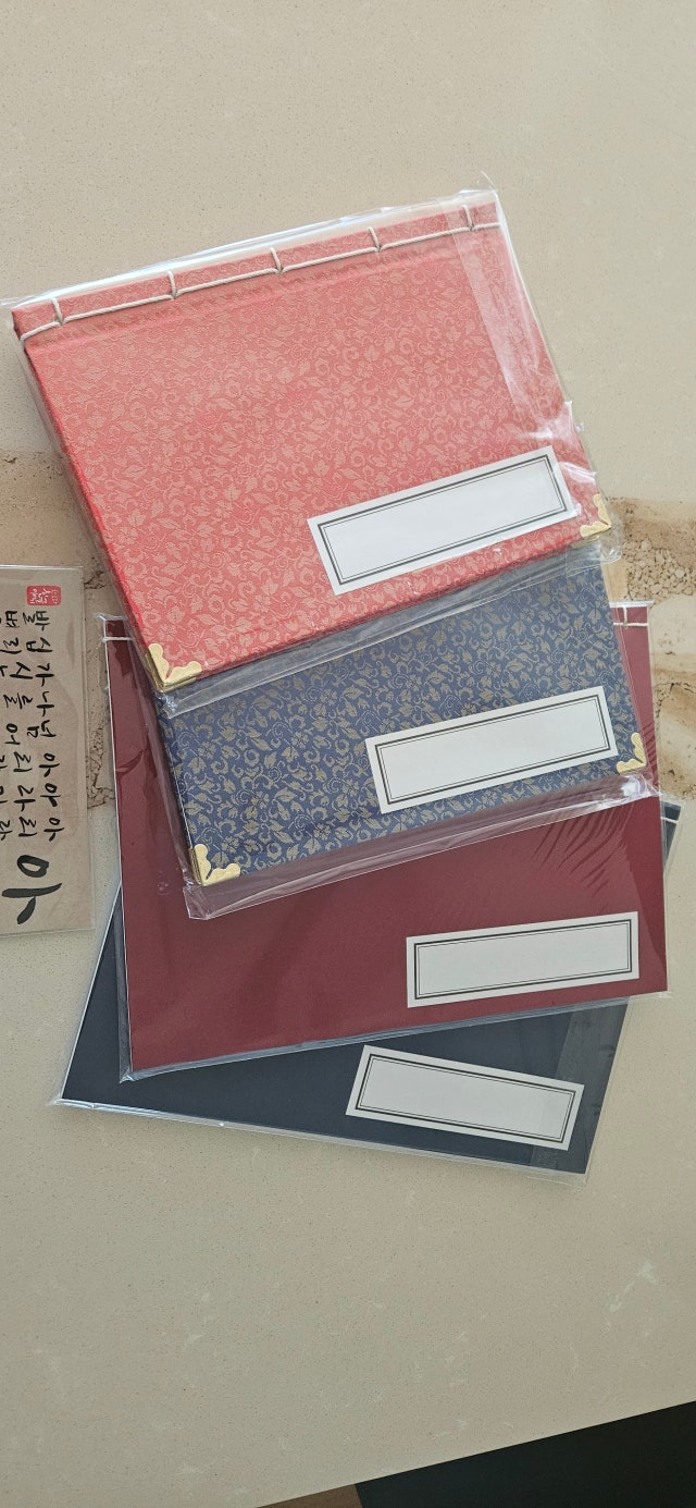 비단으로 만든 전통 오침노트-적색 리뷰 이미지